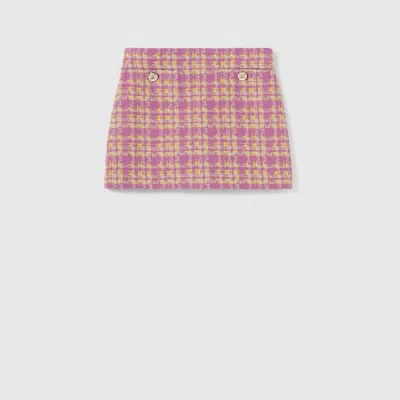 Gucci Wool Bouclé Skirt In Pink