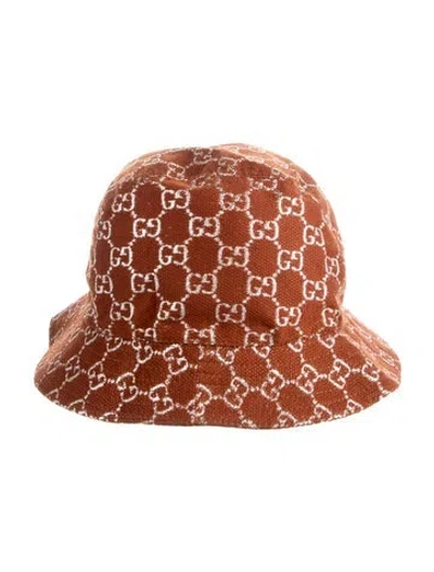 Pre-owned Gucci Wool Bucket Hat In Brown