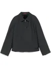 Gucci Wool Jacket With Embroidered Logo On The Collar In Grey