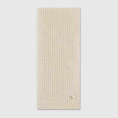 Gucci Wool Cable Knit Scarf In Neutral