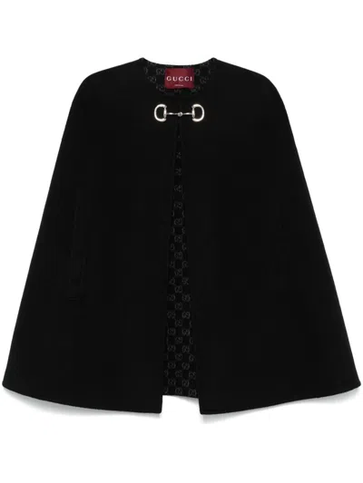 Gucci Wool Cape In Black