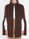Gucci Wool Cape In Brown