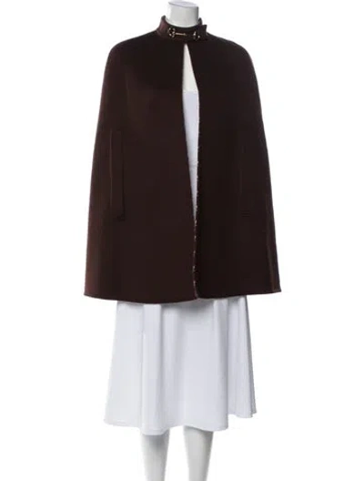 Pre-owned Gucci Wool Cape In Brown