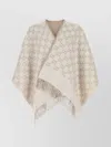 Gucci Wool Cape With Embroidered Fringe Detailing In Orange