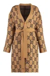 Gucci Wool Cardigan In Brown