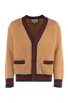 Gucci Web Stripe-trim Wool Cardigan In Multi