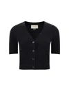 Gucci V-neck Wool-cashmere Cardigan In Black