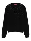Gucci Women Wool And Viscose Cardigan With All-over Gg Logo In Black
