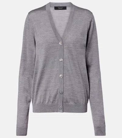 Gucci Wool Cardigan In Gray