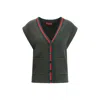 Gucci Wool Cardigan Vest In Green