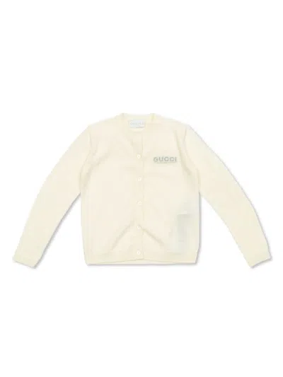 Gucci Kids' Wool Cardigan In White