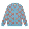 Gucci Gg-intarsia Wool Cardigan In Blue