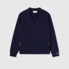 Gucci Wool Cardigan With Web In Blue