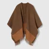 Gucci Wool Cashmere Cape In Brown