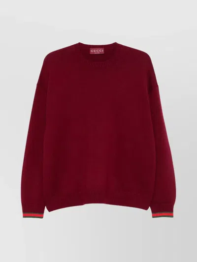 Gucci Wool Cashmere Crewneck Sweater In Red