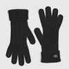 Gucci Wool Cashmere Gloves With Double G In Black