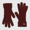 Gucci Wool Cashmere Gloves With Double G In Bordeaux