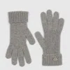 Gucci Wool Cashmere Gloves With Double G In Grey