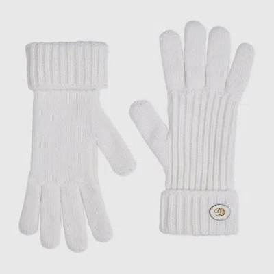 Gucci Handschuhe Aus Wolle Und Kaschmir Mit Doppel G In White