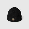 Gucci Wool Cashmere Hat With Double G In Black