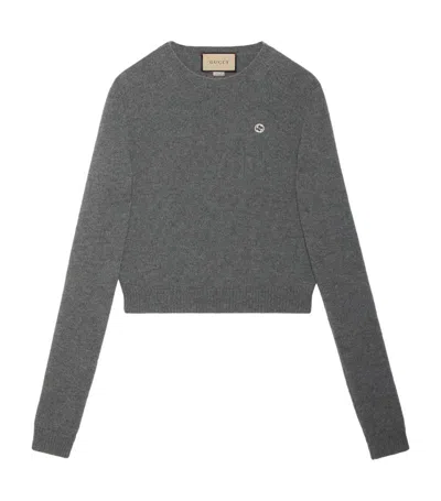 Gucci Wool-cashmere Interlocking G Sweater In Grey