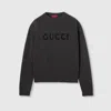 Gucci Grey Crewneck Sweater With Logo Lettering Embroidery On The Front In Wool Man In Gray