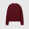 Gucci Bordeaux Crewneck Sweater With Logo Lettering Embroidery On The Front In Wool Man In Red