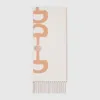 Gucci Wool Cashmere Scarf With Intarsia In White