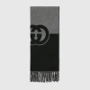 Gucci Schal Aus Wolle Und Kaschmir Mit Gg In Grey