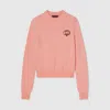 Gucci Wool Cashmere Sweatshirt With Embroidery In Pink