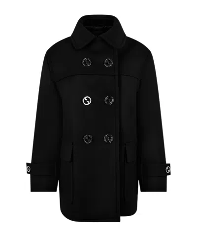 Gucci Wool Coat In Black