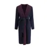 Gucci Navy Blue Wool Blend Reversible Coat In Blue