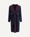 Gucci Navy Blue Wool Blend Reversible Coat In Blue