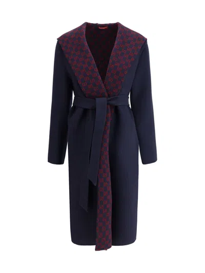 Gucci Wool Coat In Blue