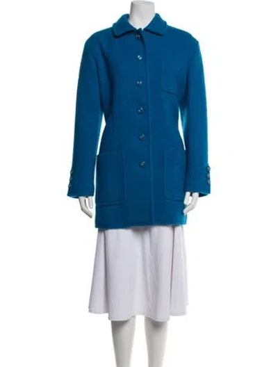 Pre-owned Gucci Wool Coat In Blue