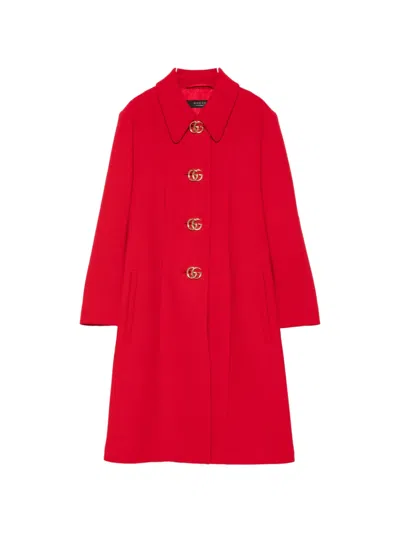 Gucci Wool Coat In Red