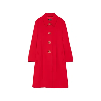 Gucci Wool Coat In Red