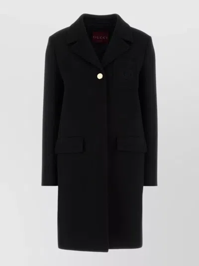 Gucci Wool Coat Single Breasted Notch Lapels In Black