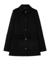 Gucci Wool Coat With Horsebit Buttons In Black