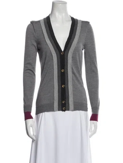 Pre-owned Gucci Wool Colorblock Pattern Sweater In Gray