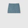Gucci Wool Cotton Bouclé Mini Skirt In Blue