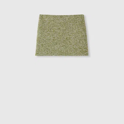 Gucci Wool Cotton Bouclé Mini Skirt In Green