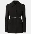 Gucci Wool Crêpe Jacket In Black