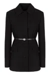 Gucci Wool Crêpe Jacket In Black