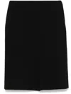 Gucci High Waist Knee-length Skirt With Back Slit And Side Pockets In Black
