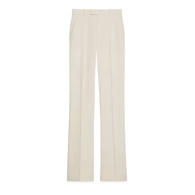 Gucci Wool Crepe Pants In Raw Ivory