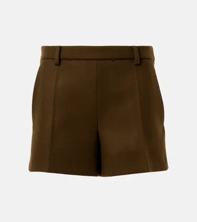 Gucci Wool Crêpe Shorts In Brown