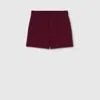 Gucci Wool Crêpe Shorts With Embroidery In Burgundy