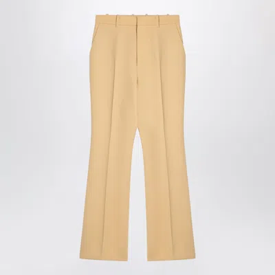 Gucci Wool Crepe Trousers In Neutral