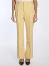 Gucci Wool Crêpe Trousers In Yellow